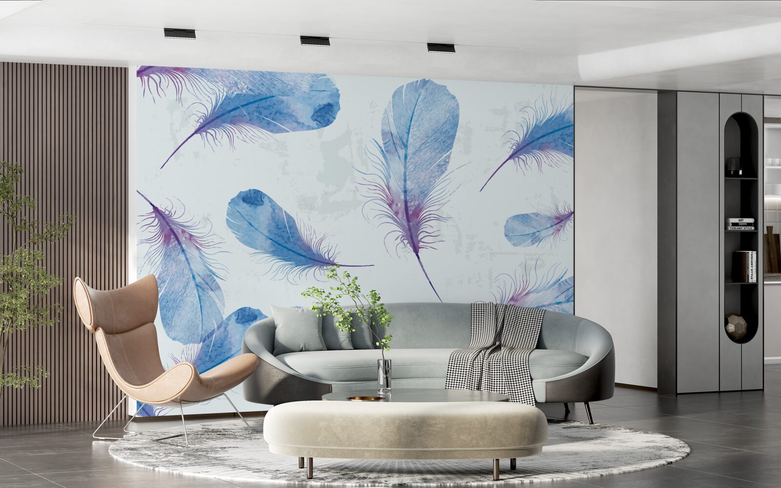 Fototapet penele albastre sunt pe un fundal alb