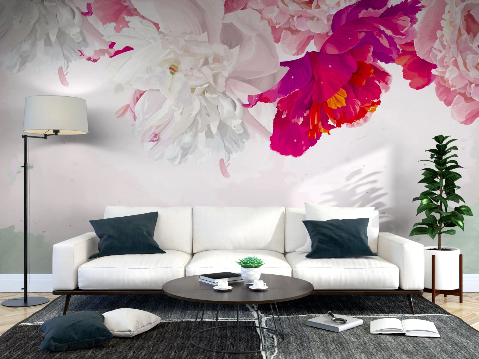 Fototapet fundal bogat colorat în nuanțe de alb