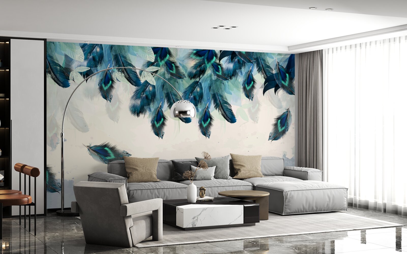 Fototapet pături pufoase de întuneric care zboară