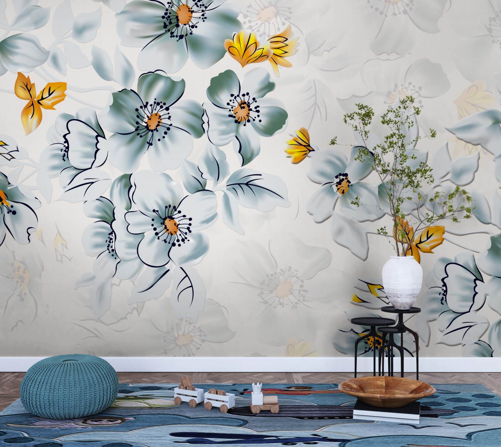 Fototapet flori deschise cu tandrețe