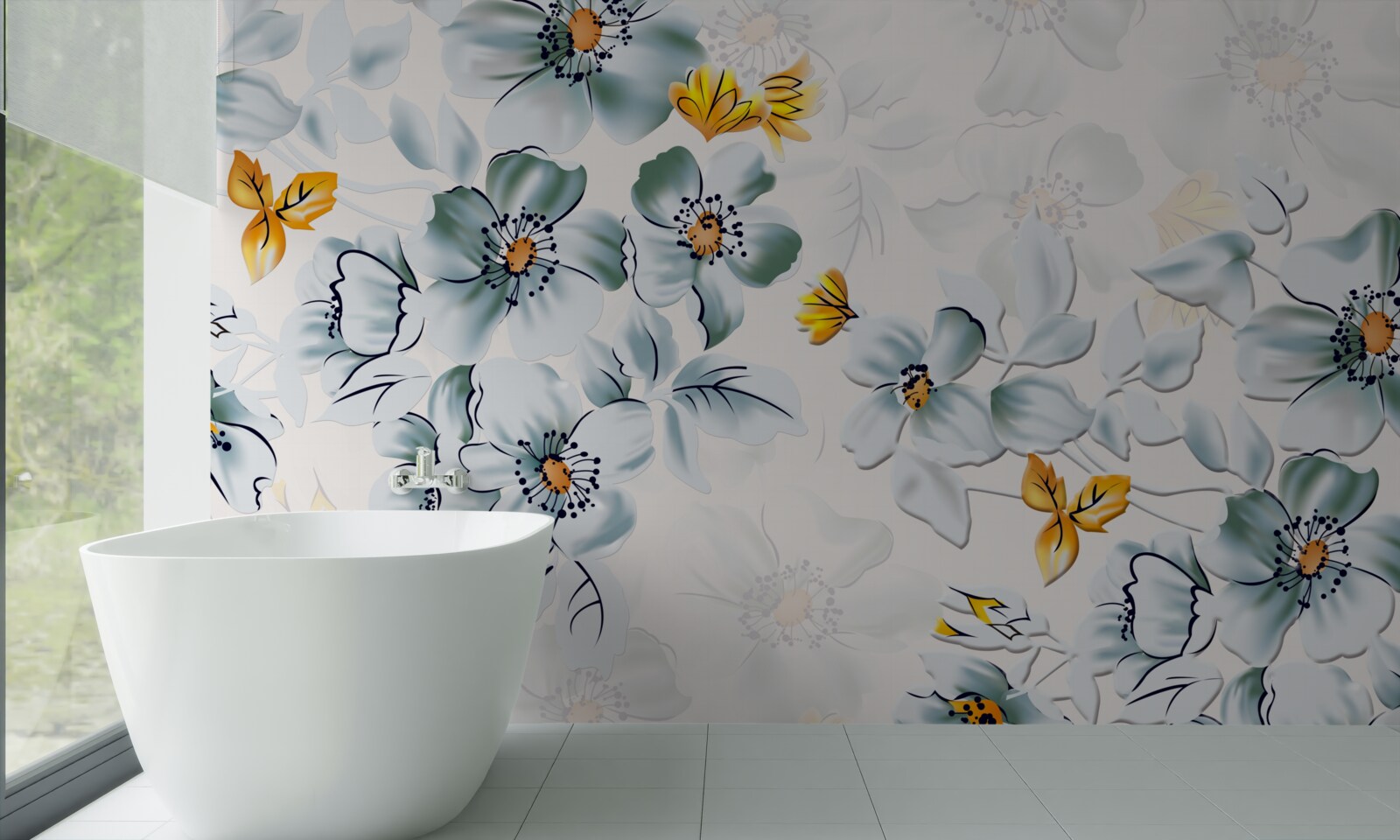 Fototapet flori deschise cu tandrețe