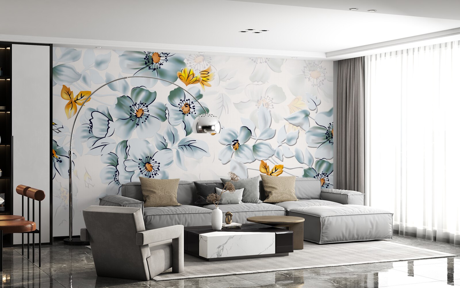 Fototapet flori deschise cu tandrețe