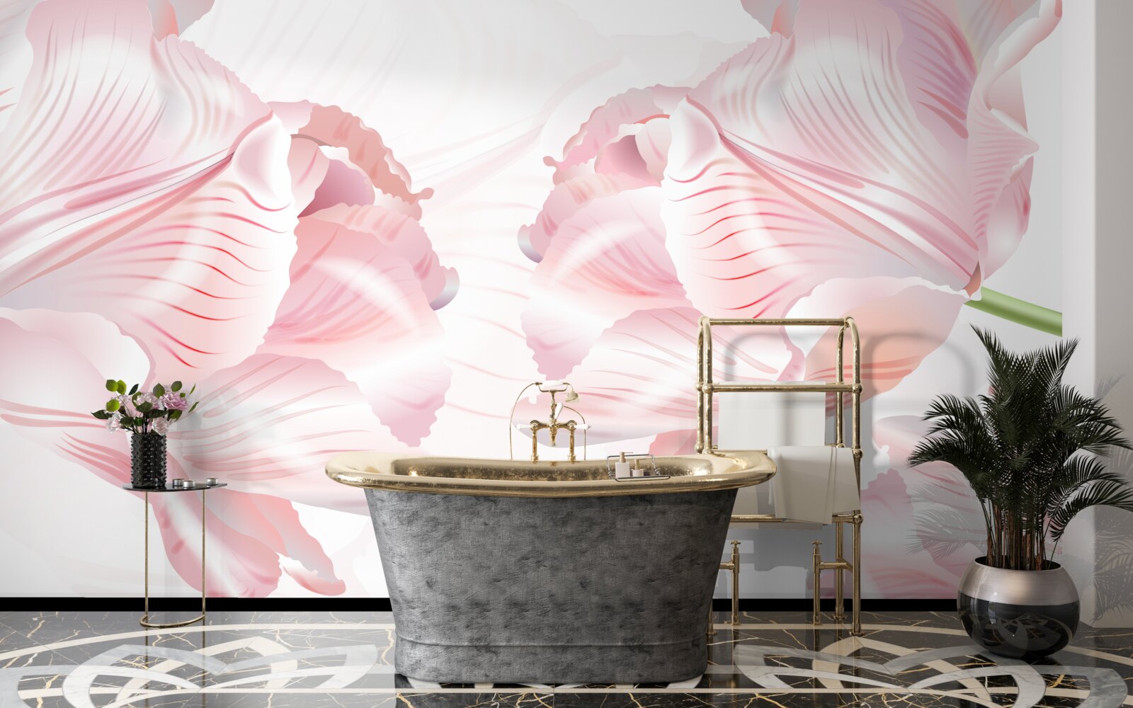 Fototapet lalele roz cu un aer romantic