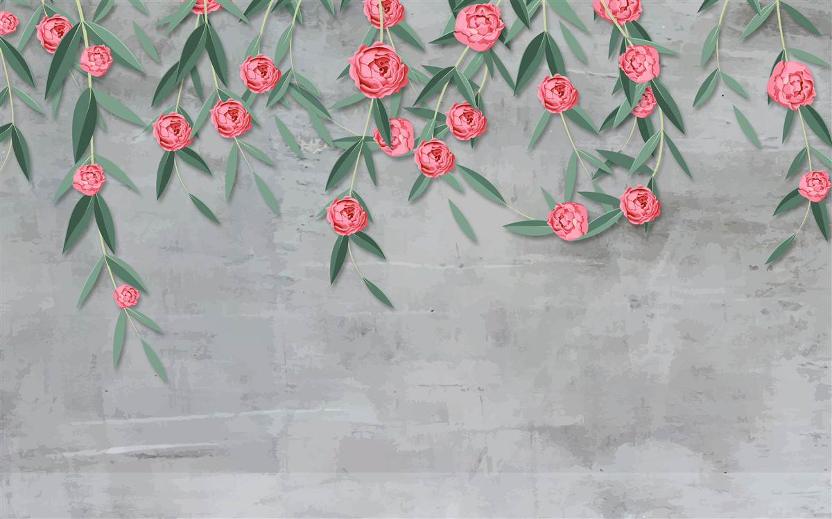 Fototapet nocturnă florală în roz