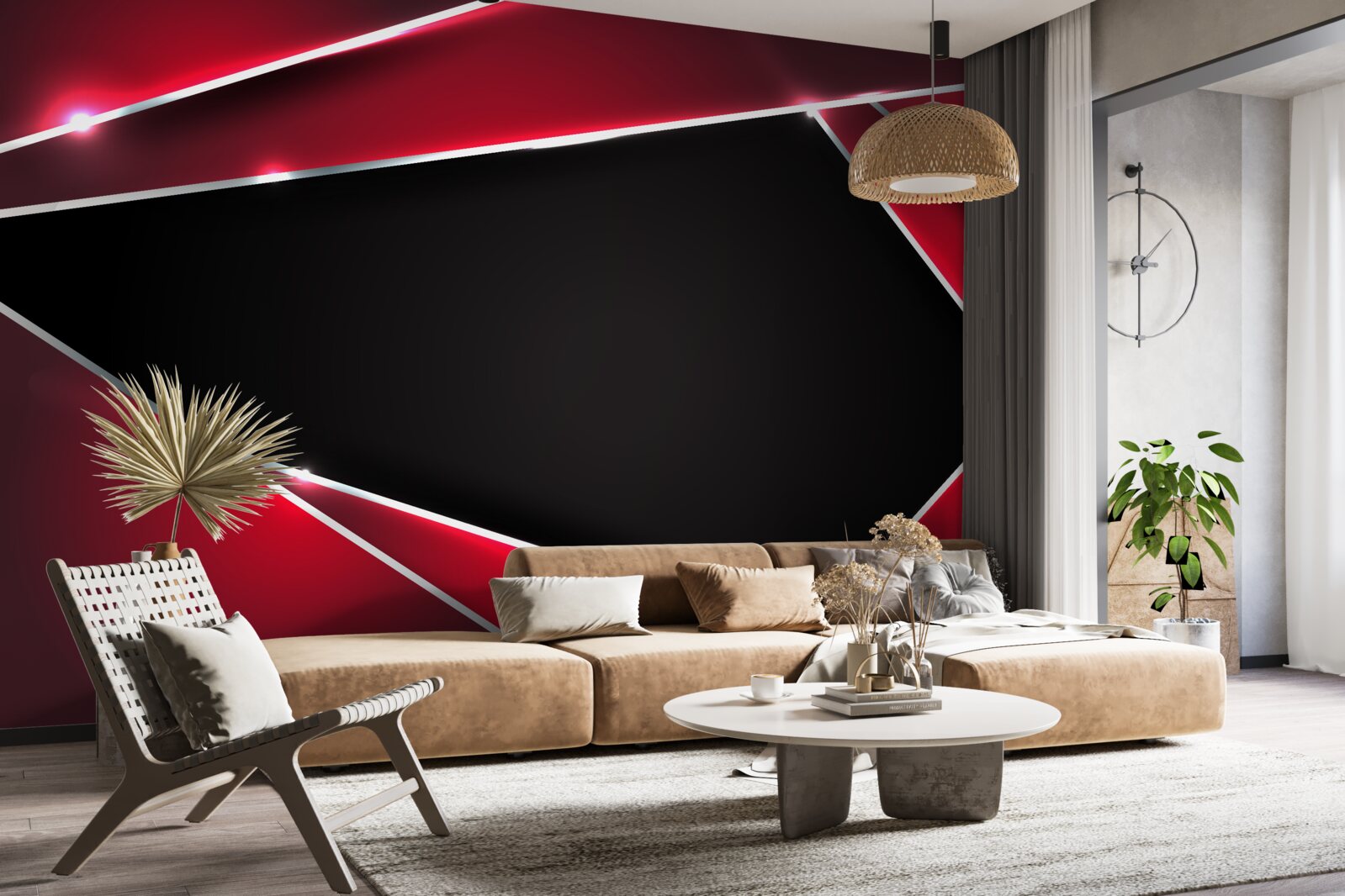 Fototapet fundal exclusiv în roșu și negru