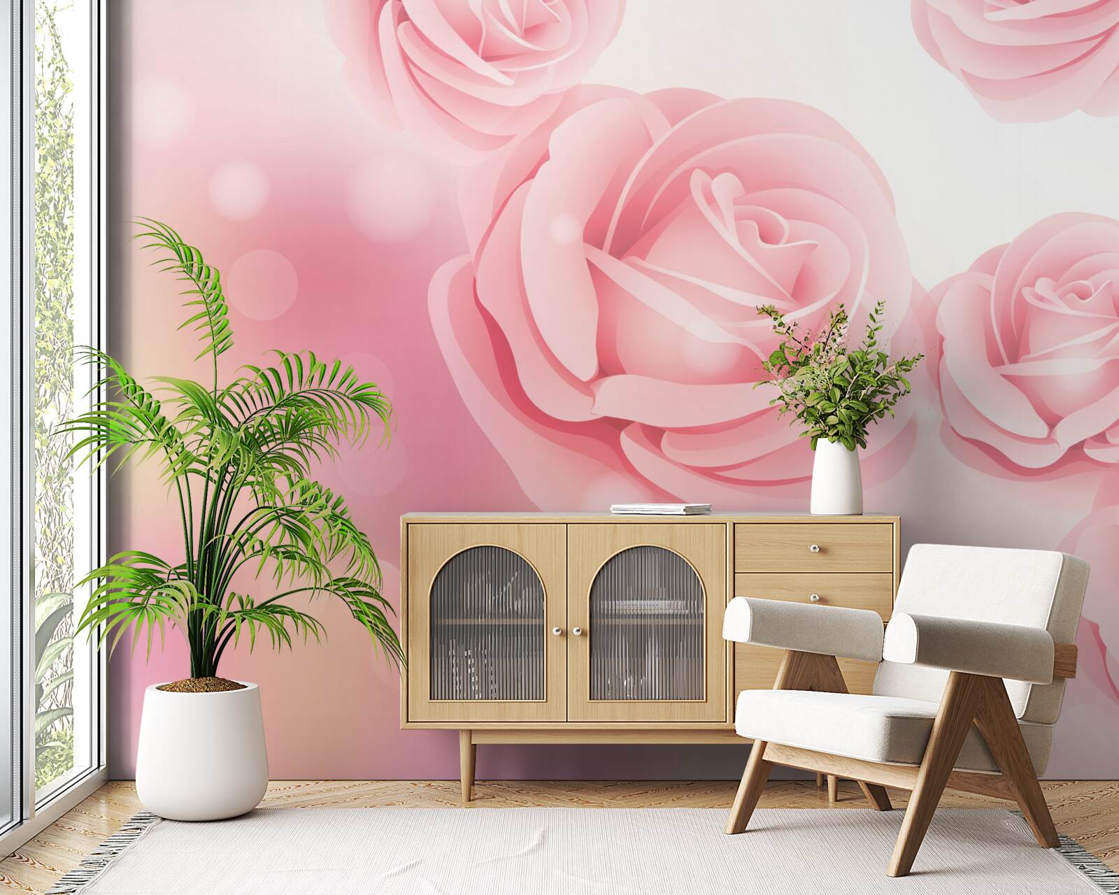 Fototapet flori moi de trandafir într-o nuanță de roz