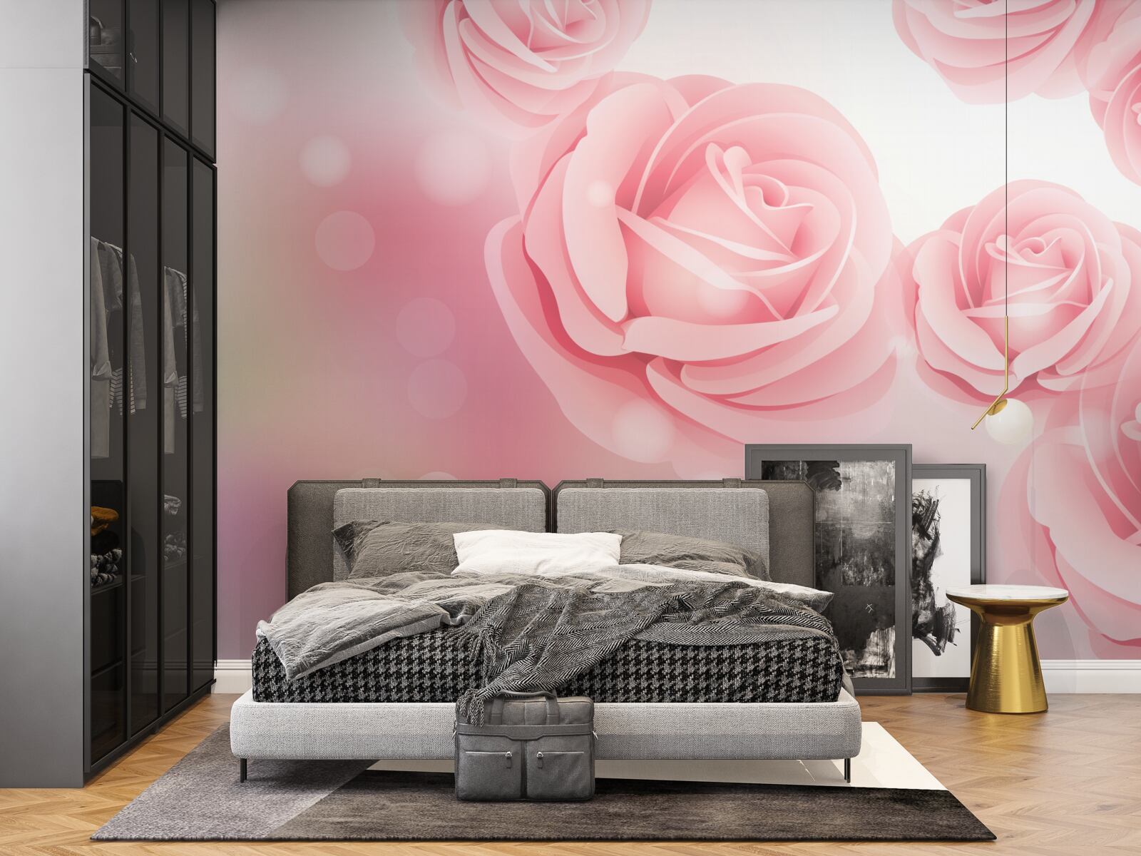 Fototapet flori moi de trandafir într-o nuanță de roz