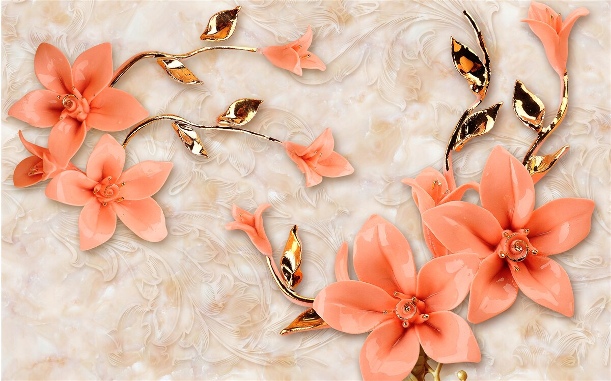 Fototapet magnolia înflorește în nuanțe de piersică