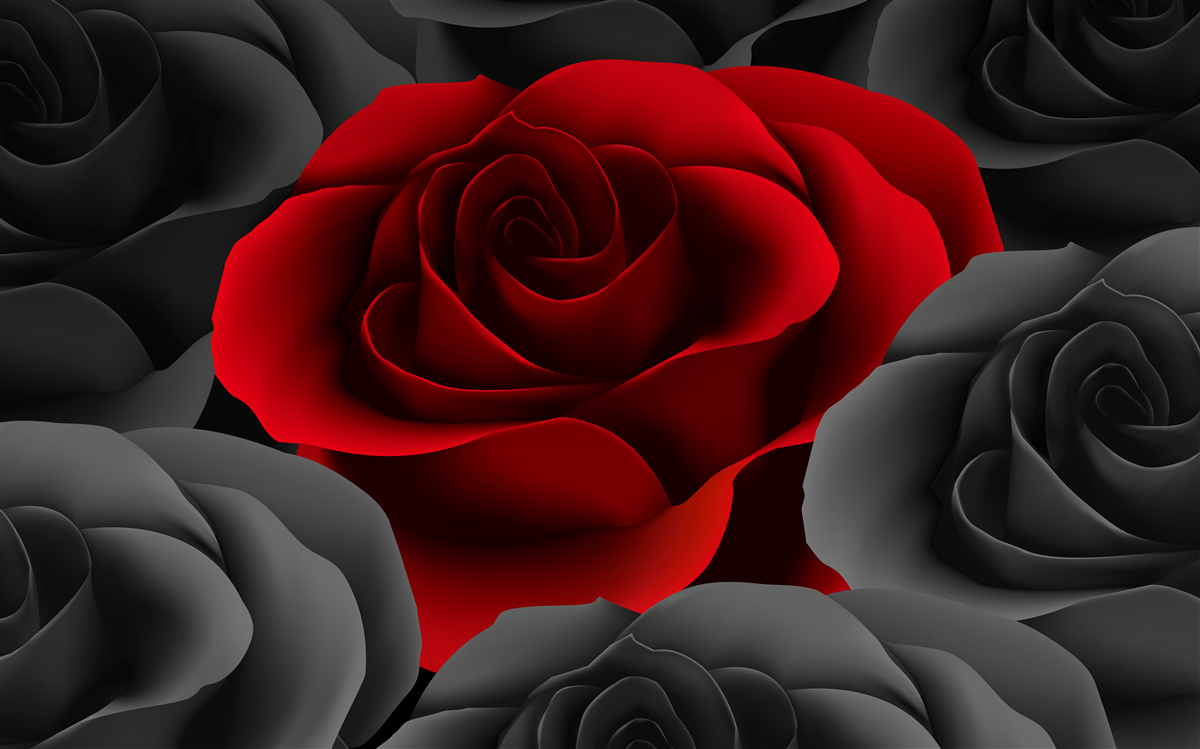 Fototapet o floare colorată în mijlocul plictiselii