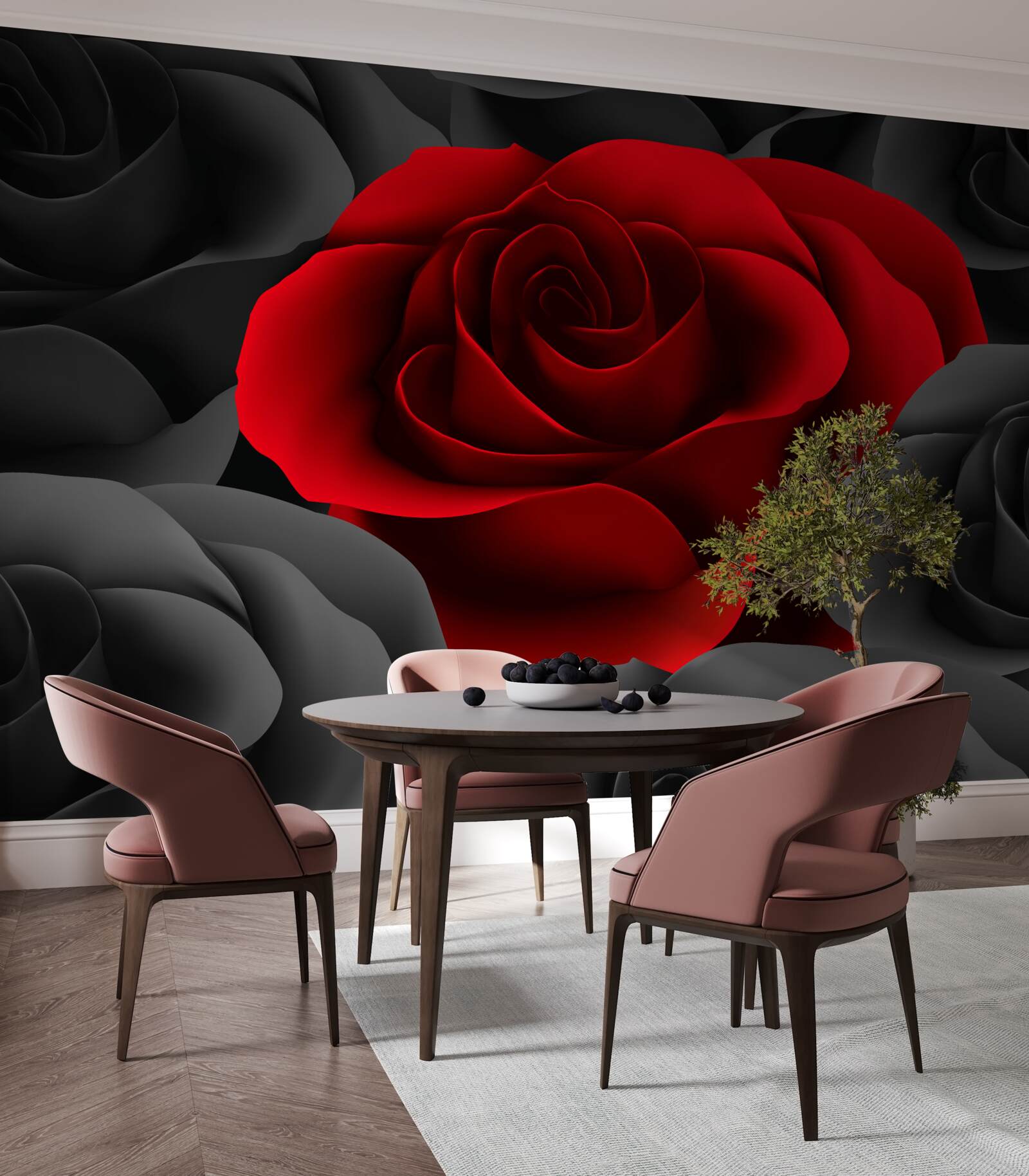 Fototapet o floare colorată în mijlocul plictiselii