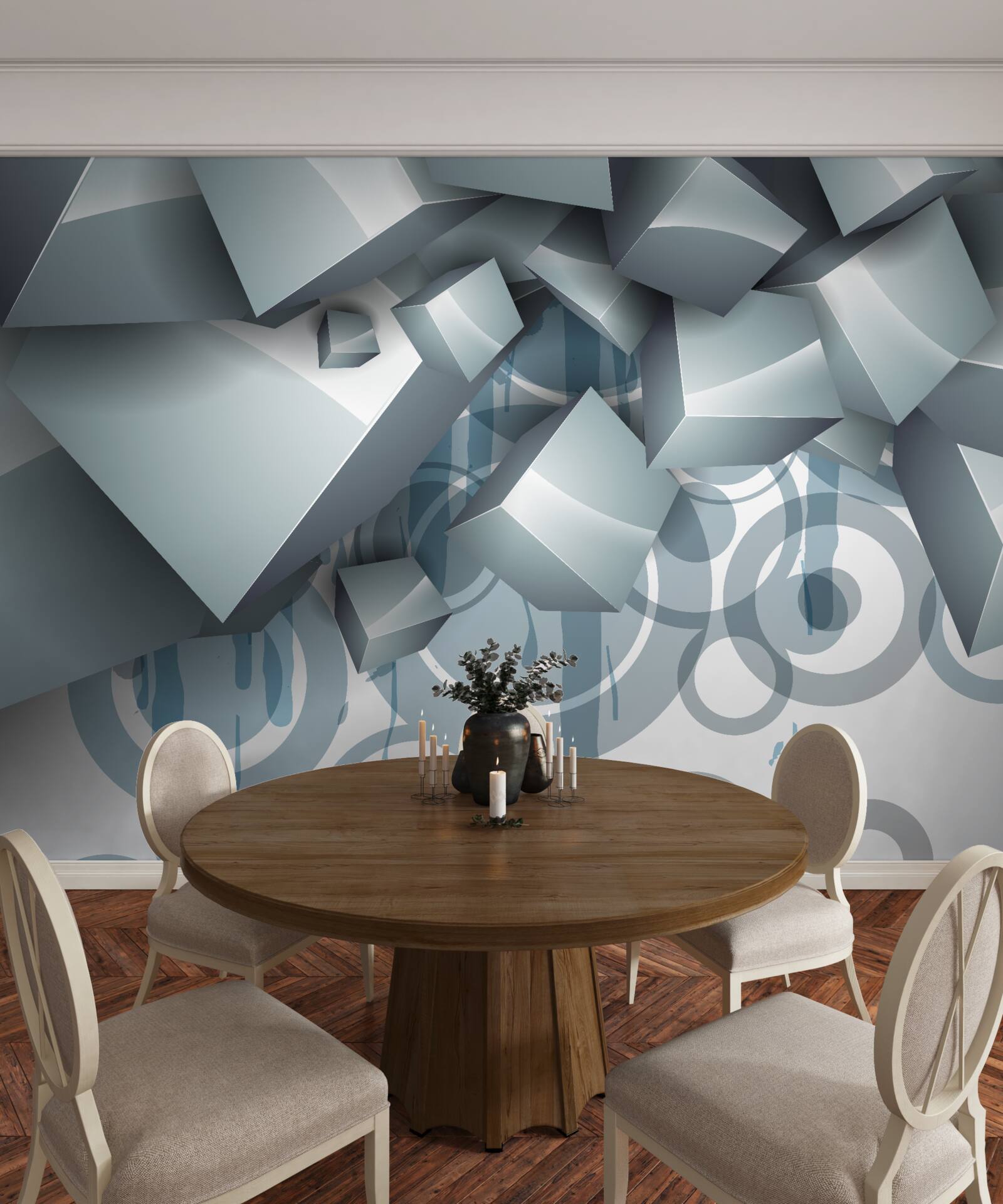 Fototapet cuburi optice gri