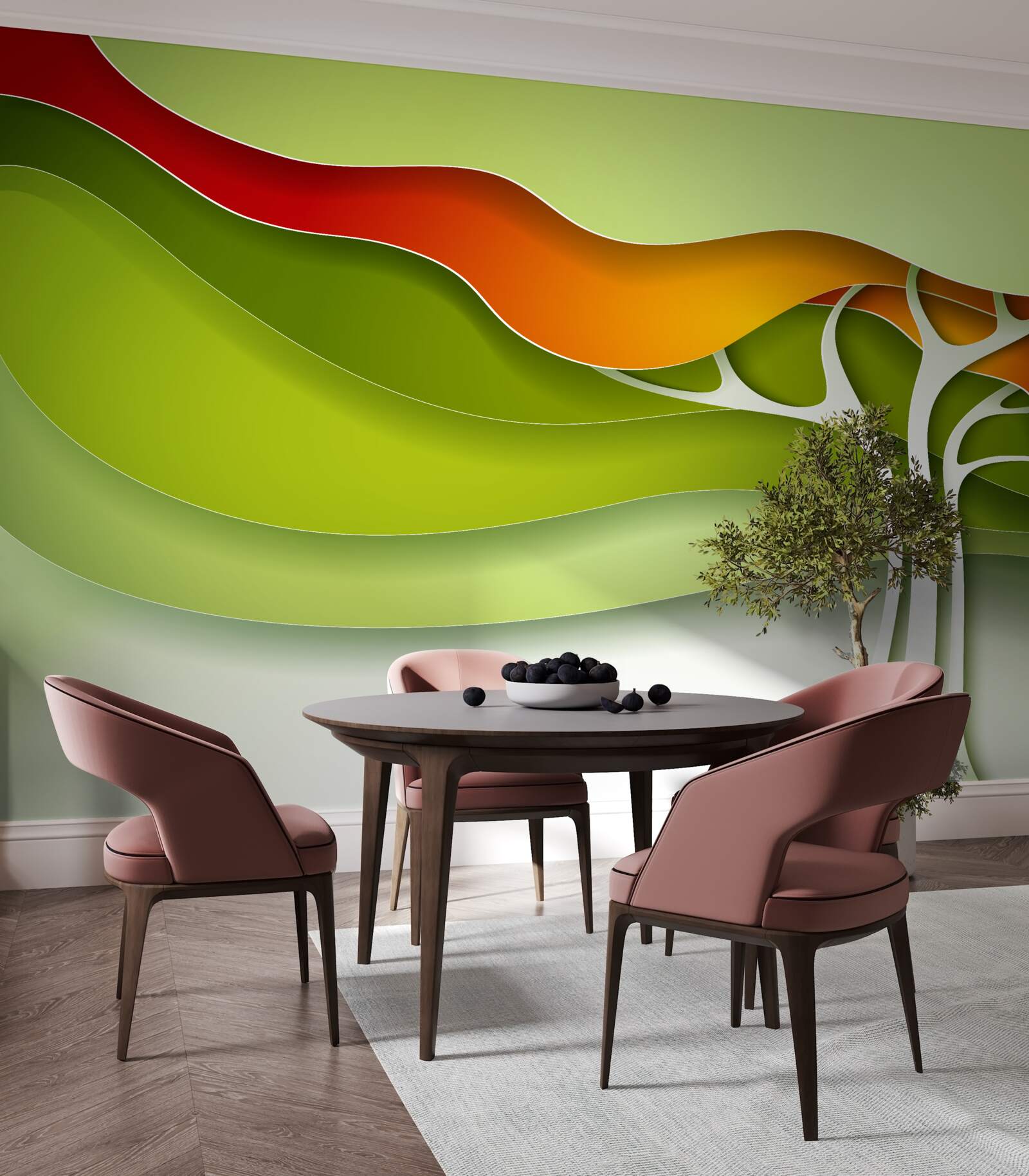 Fototapet vârful copacului este pictat în tonuri strălucitoare de toamnă