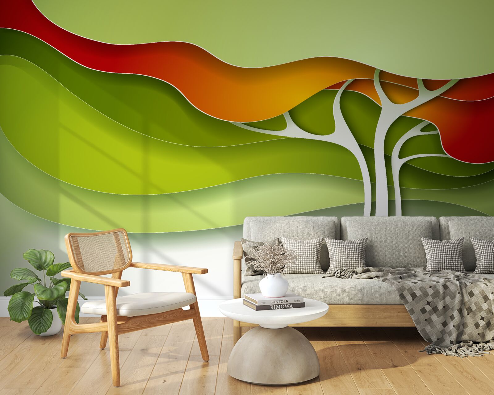 Fototapet vârful copacului este pictat în tonuri strălucitoare de toamnă