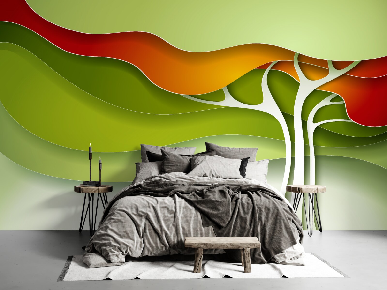 Fototapet vârful copacului este pictat în tonuri strălucitoare de toamnă