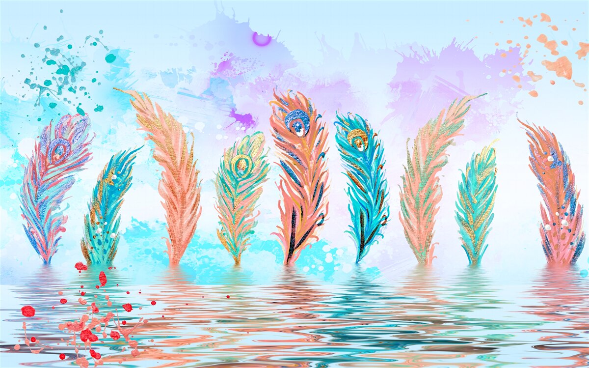 Fototapet penele proeminente străpung apa