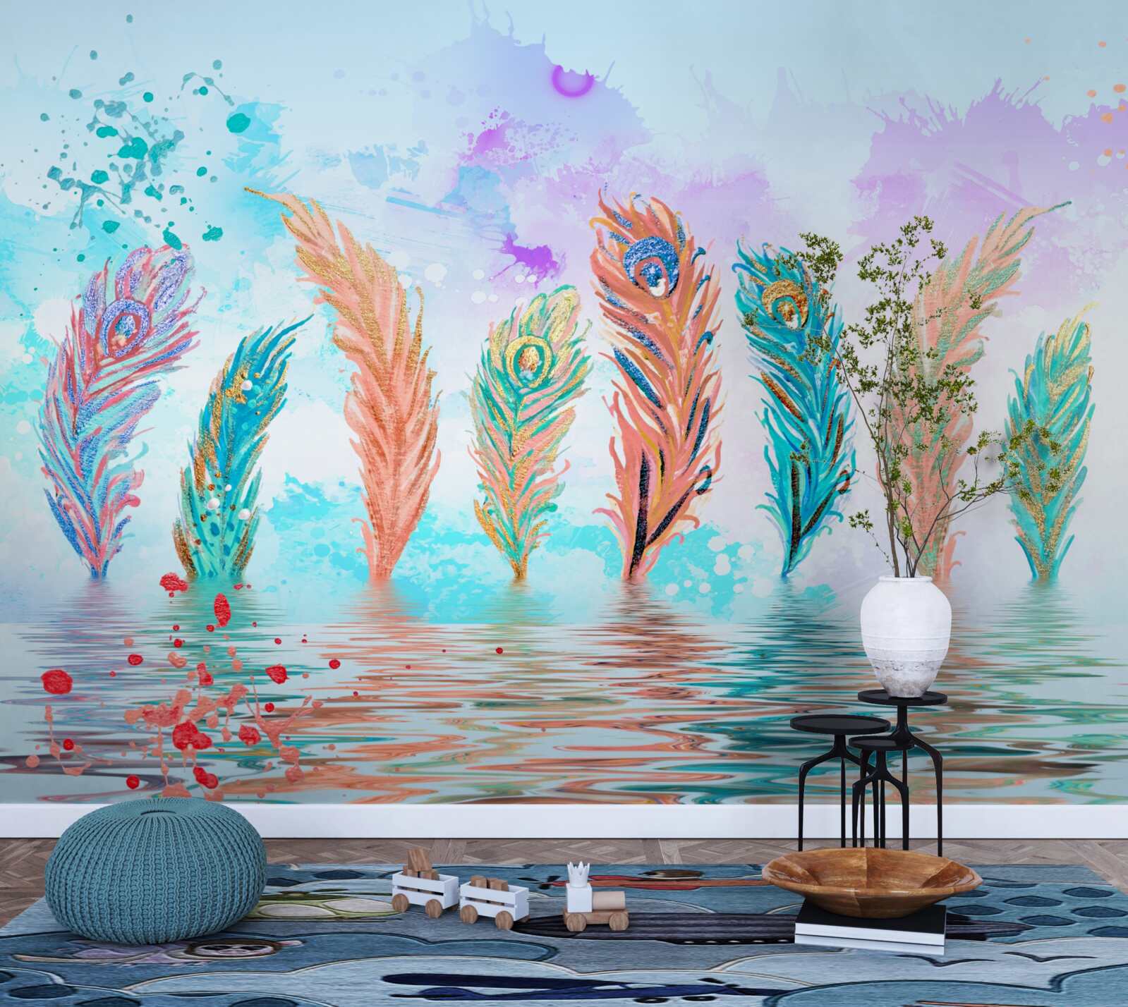 Fototapet penele proeminente străpung apa