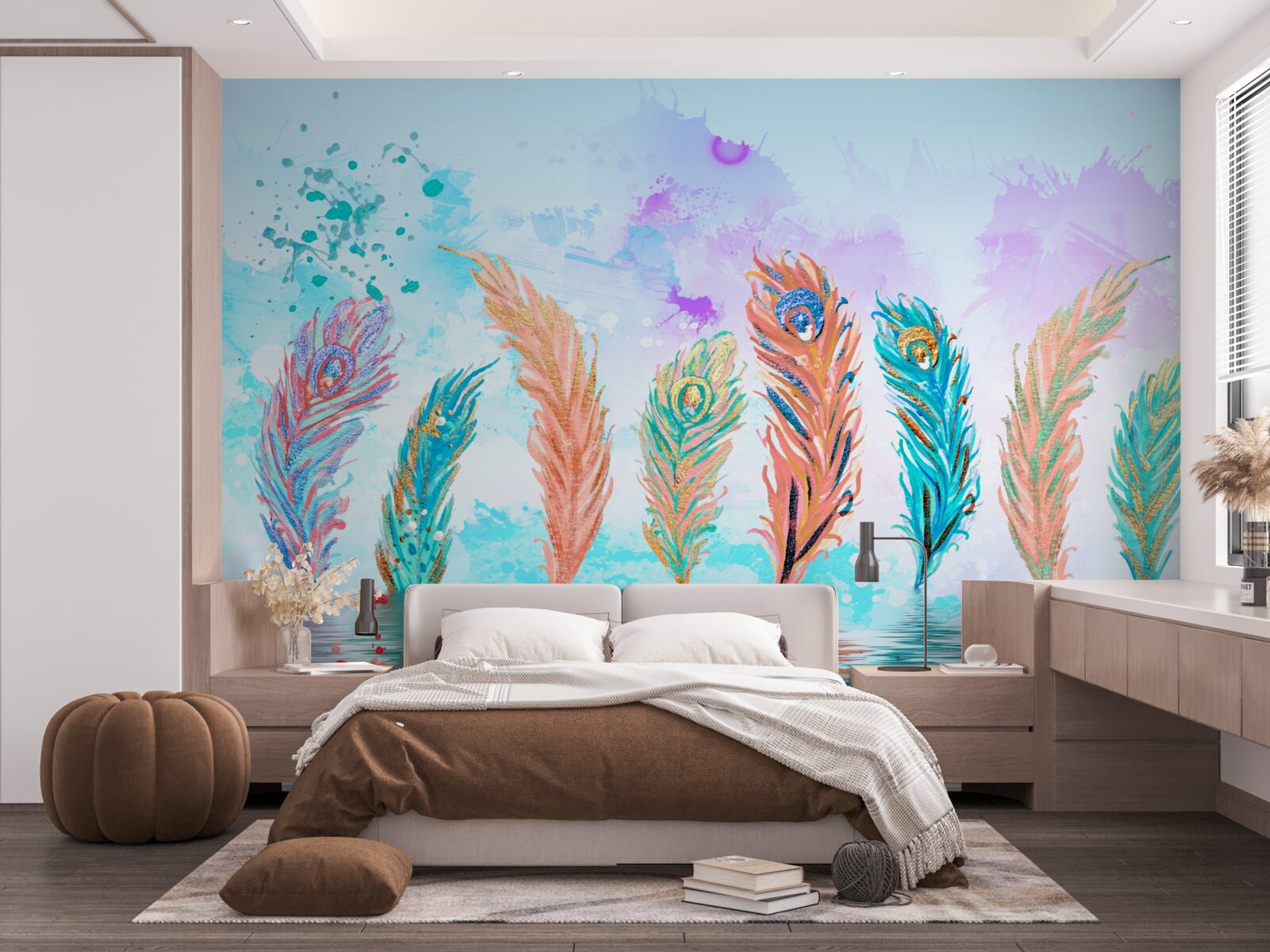 Fototapet penele proeminente străpung apa