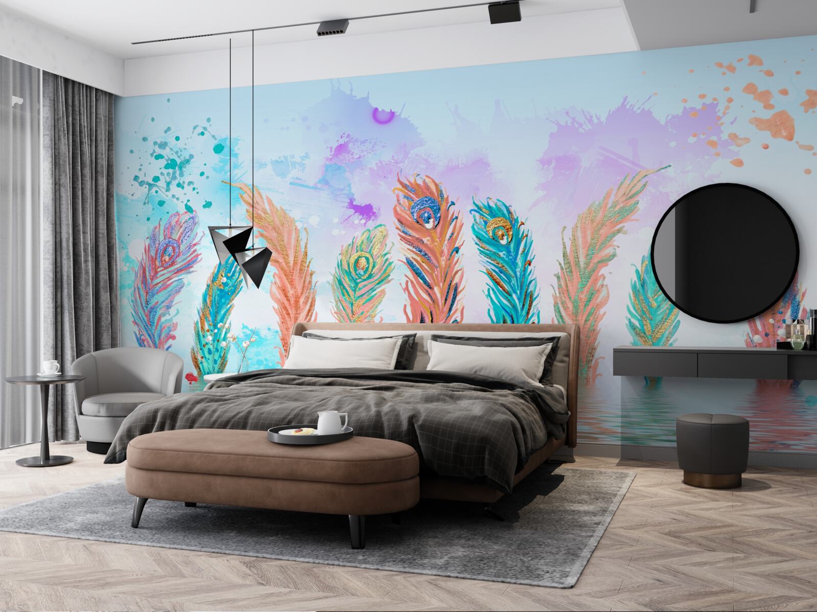 Fototapet penele proeminente străpung apa