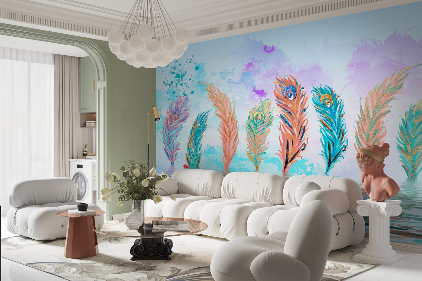 Fototapet penele proeminente străpung apa