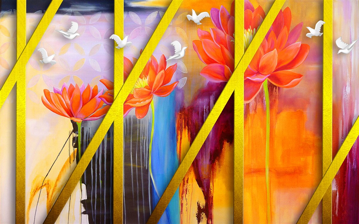 Fototapet abstracție de culoarea focului