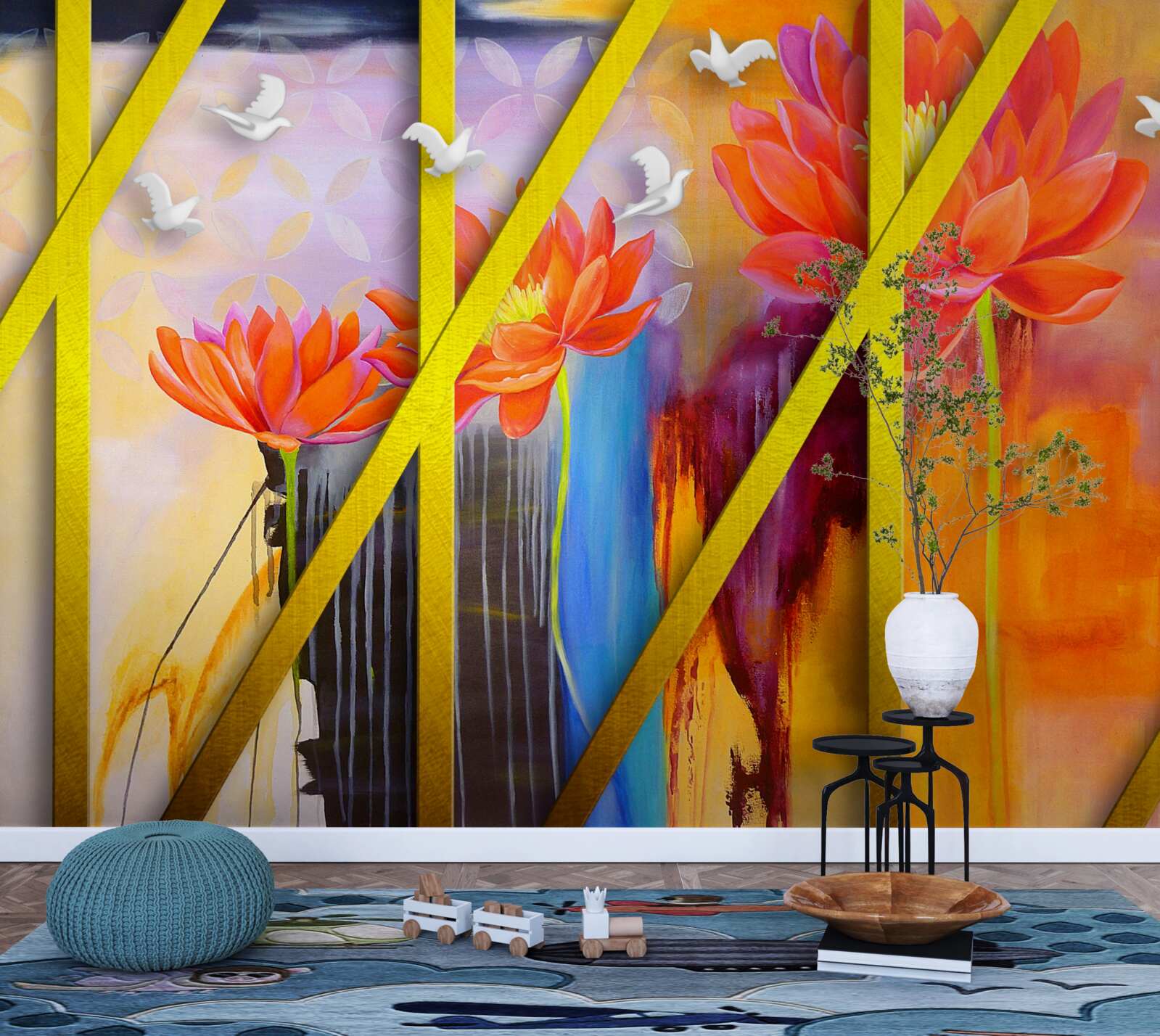 Fototapet abstracție de culoarea focului