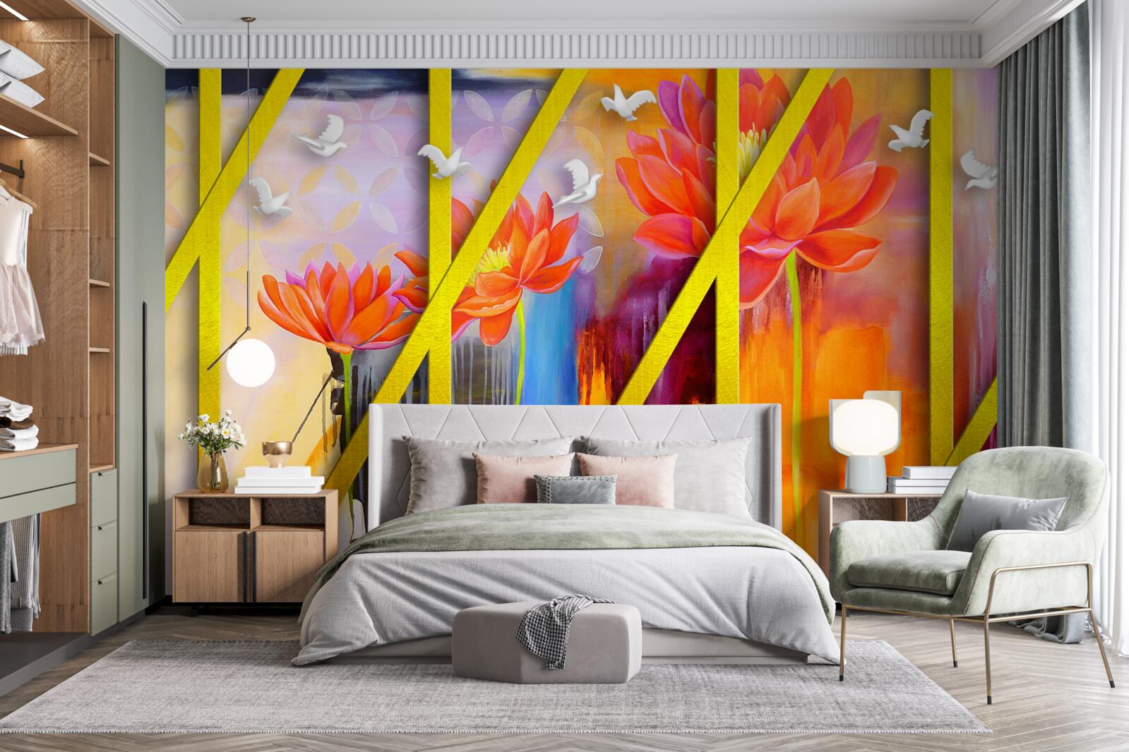 Fototapet abstracție de culoarea focului