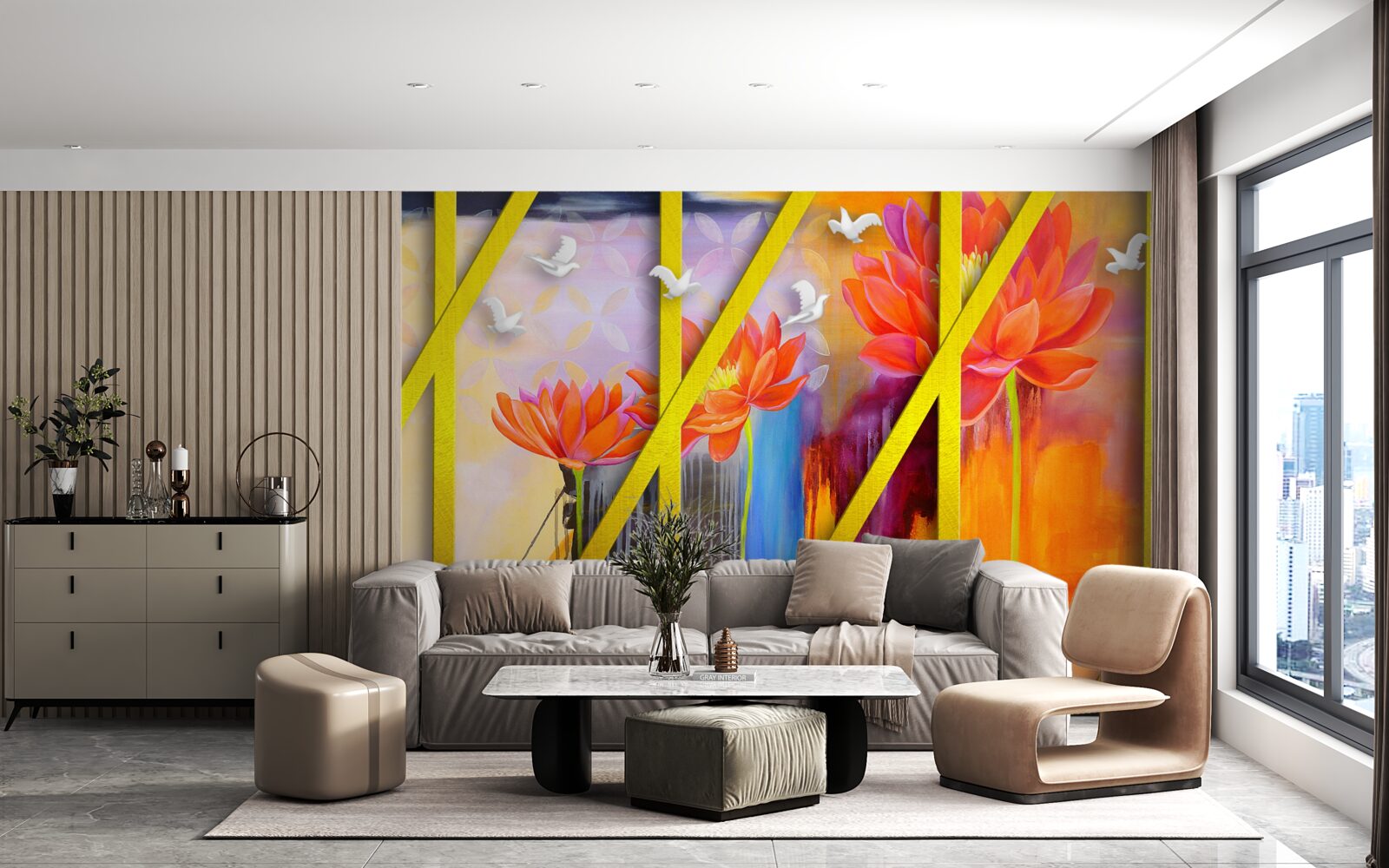 Fototapet abstracție de culoarea focului