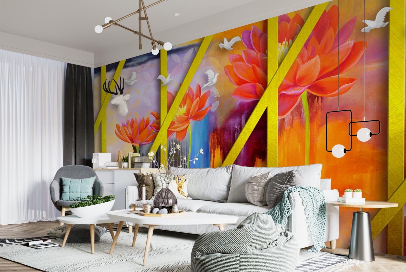 Fototapet abstracție de culoarea focului