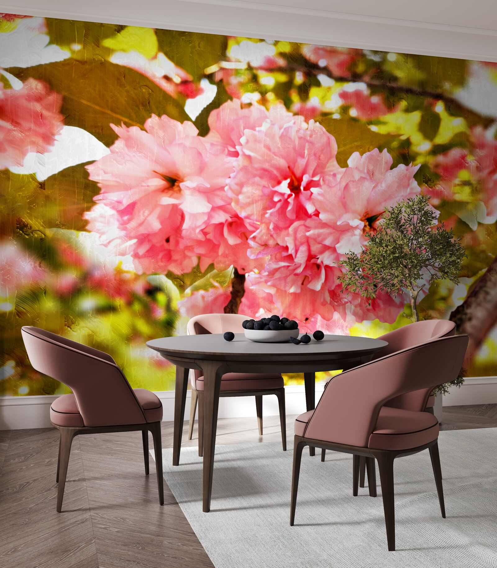 Fototapet kanzan sakura în plină floare