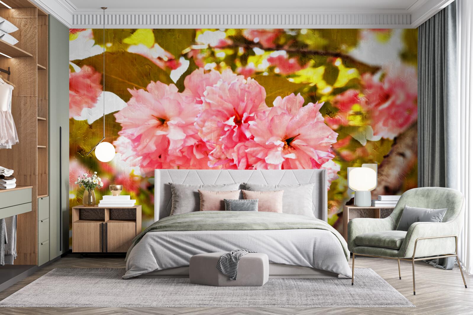 Fototapet kanzan sakura în plină floare