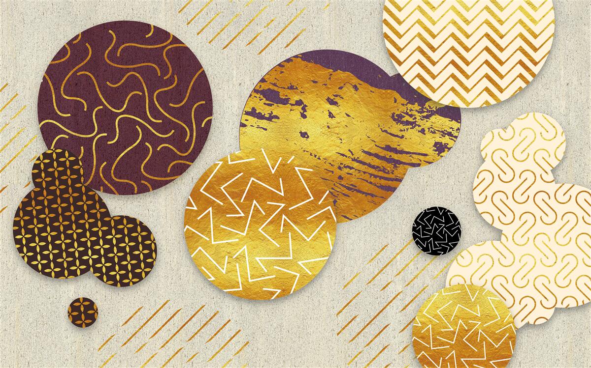 Fototapet picturi abstracte în nuanțe de maro și violet