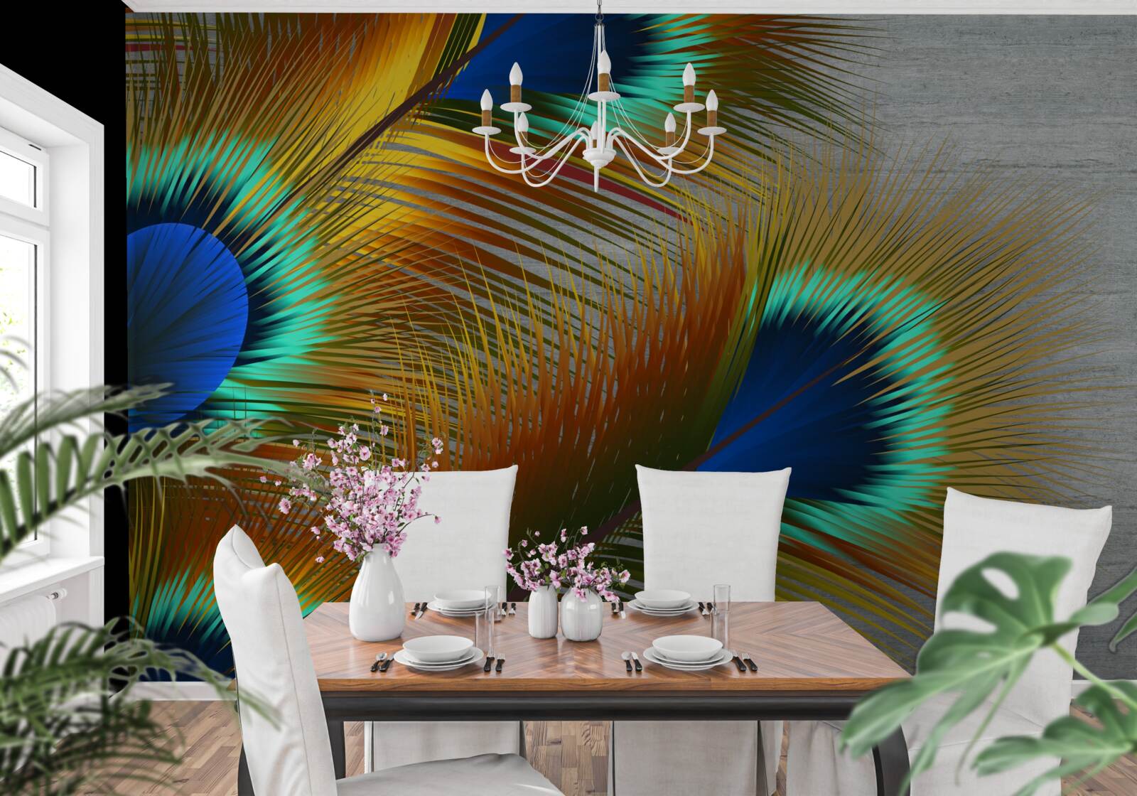 Fototapet pene de păun luxuriante