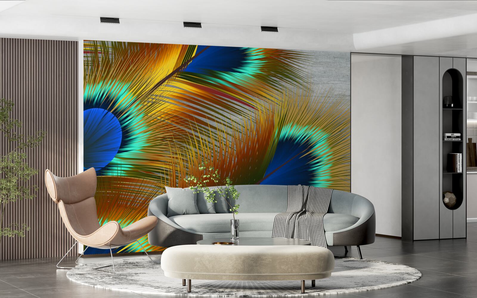 Fototapet pene de păun luxuriante