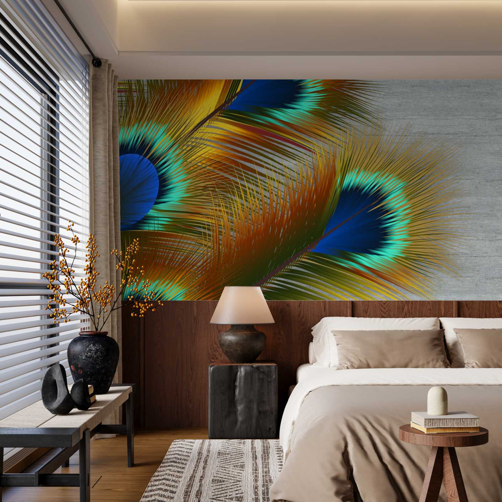 Fototapet pene de păun luxuriante