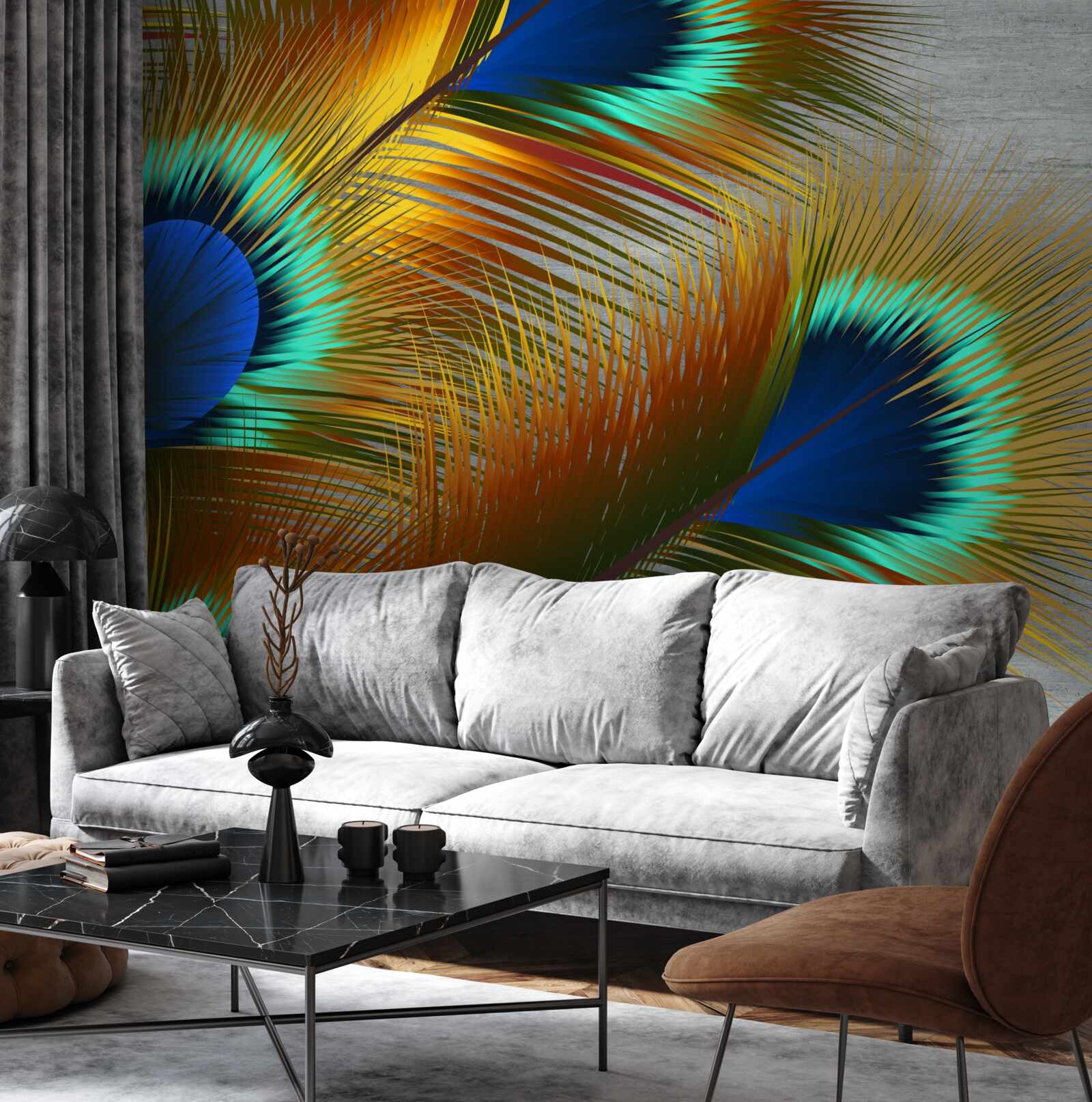 Fototapet pene de păun luxuriante