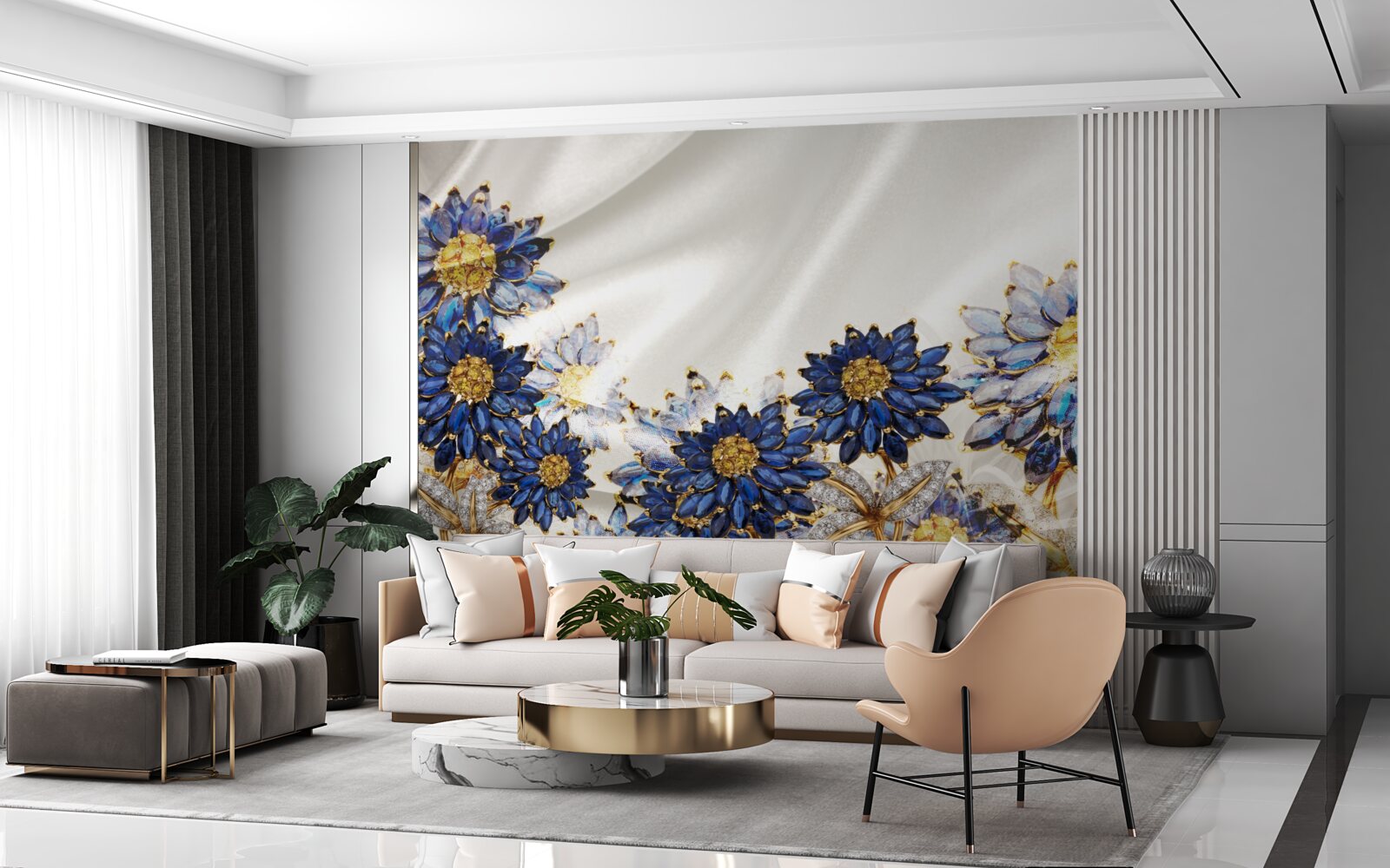 Fototapet flori de safir uimitoare