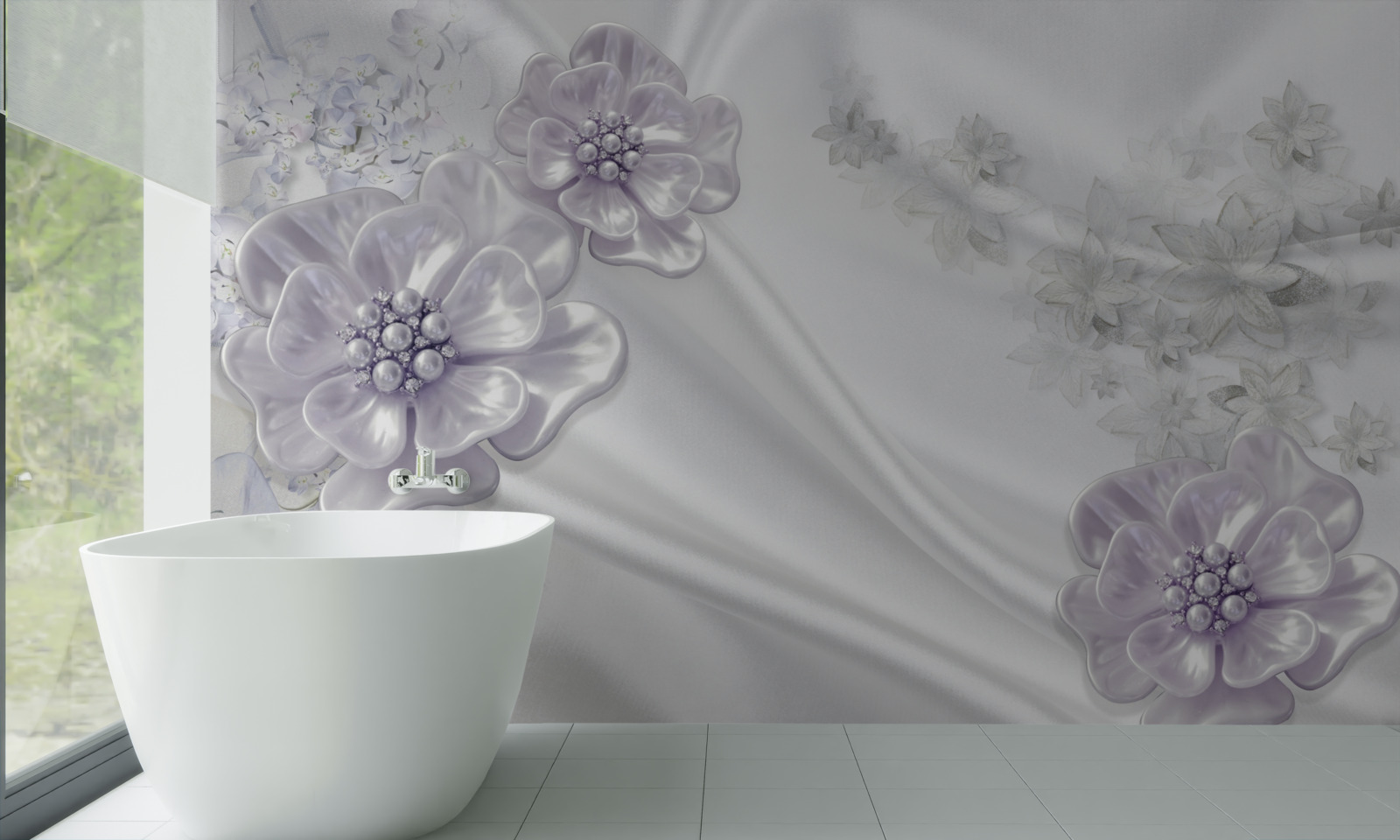 Fototapet mătasea prezintă flori frumoase de liliac