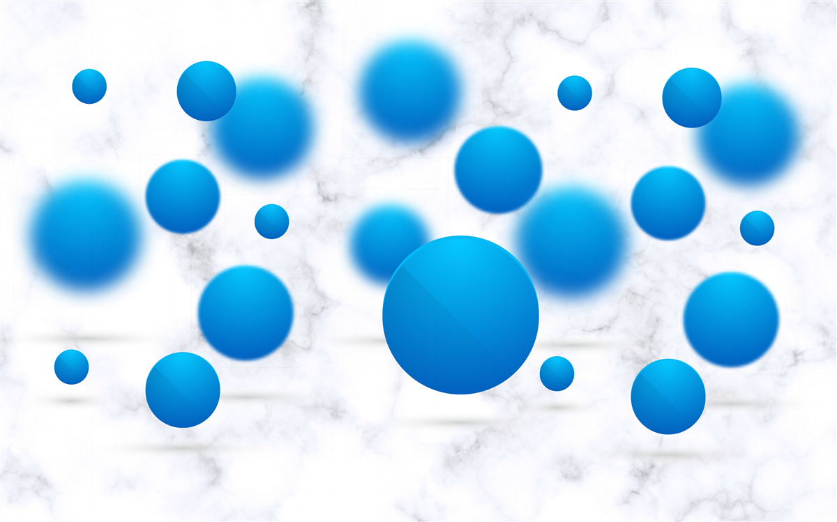 Fototapet cercuri albastre plutind în aer