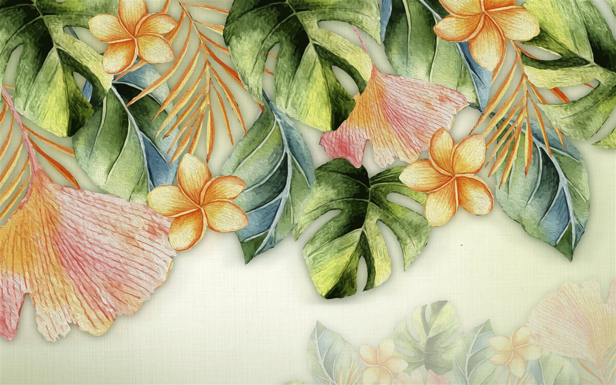 Fototapet frunze colorate de la tropice