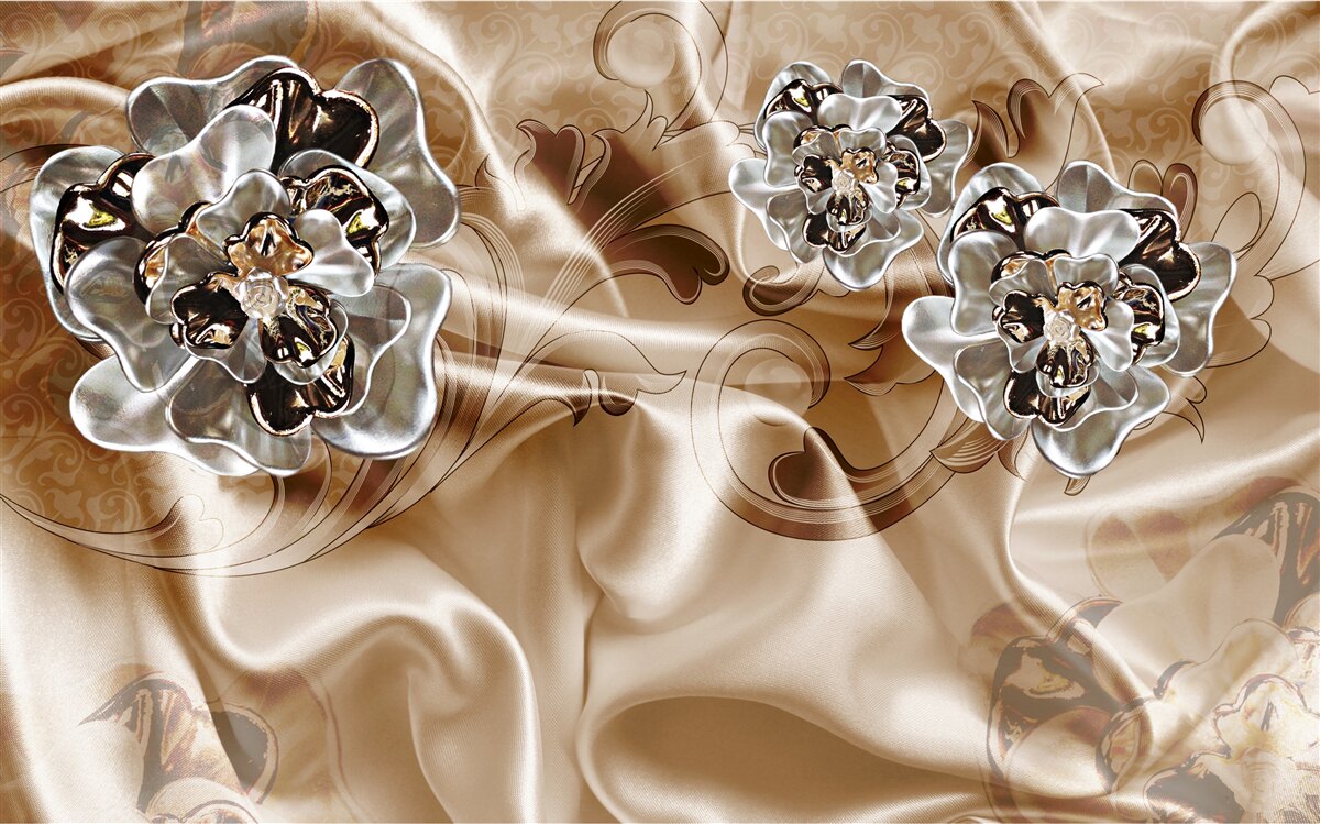 Fototapet joc de vrăjitorie rhinestone pe mătase piersică