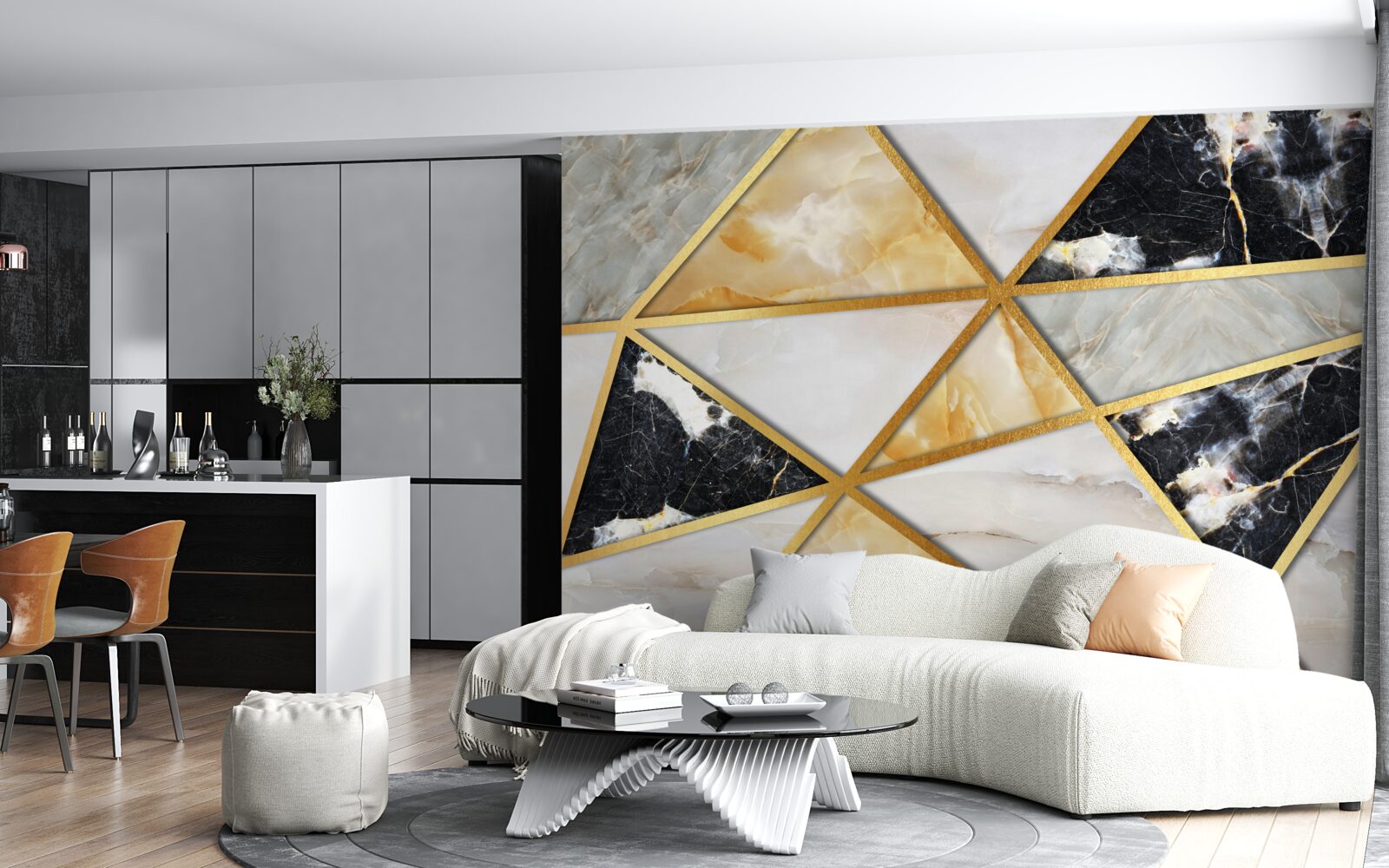 Fototapet fundal de marmură cu model geometric