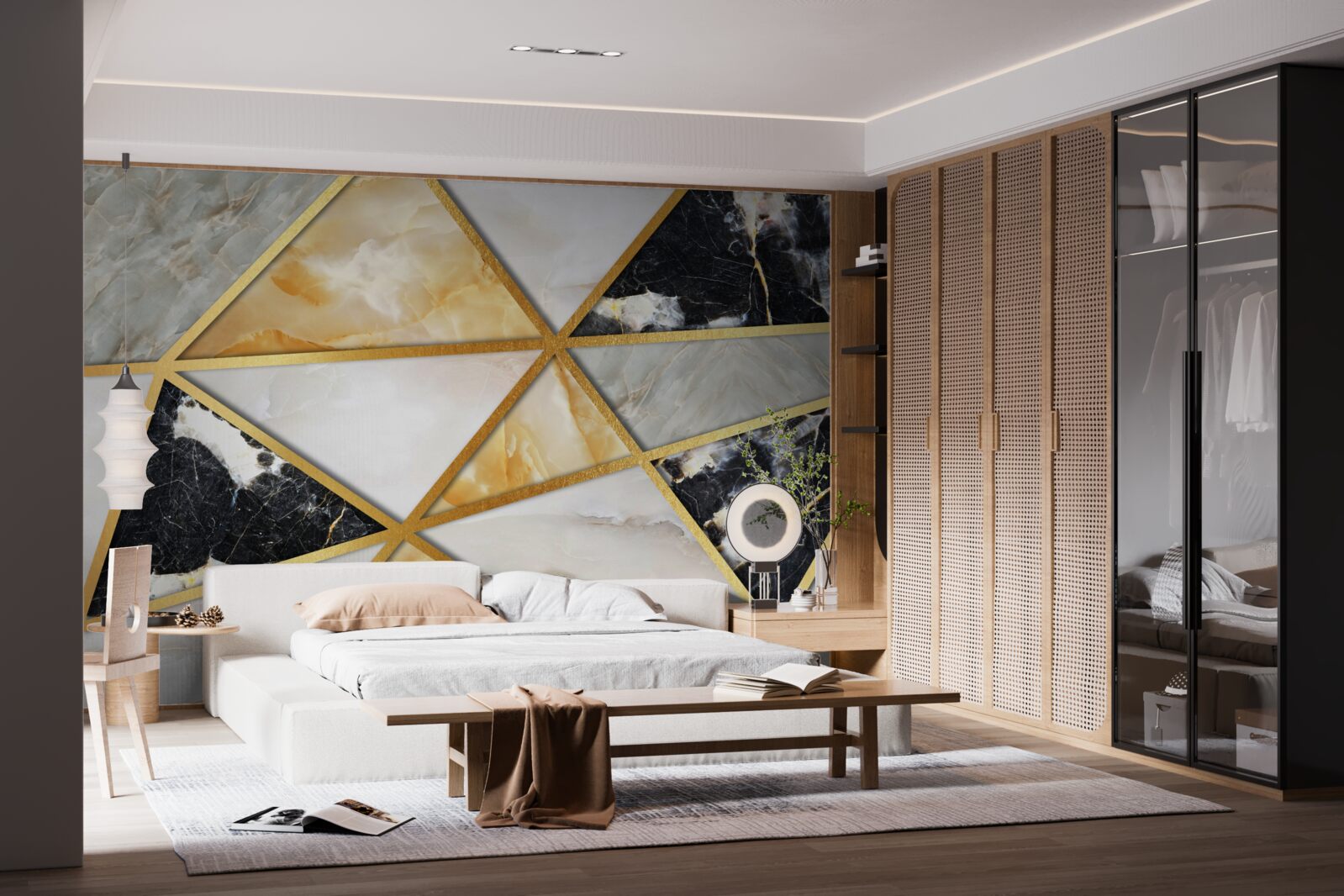 Fototapet fundal de marmură cu model geometric