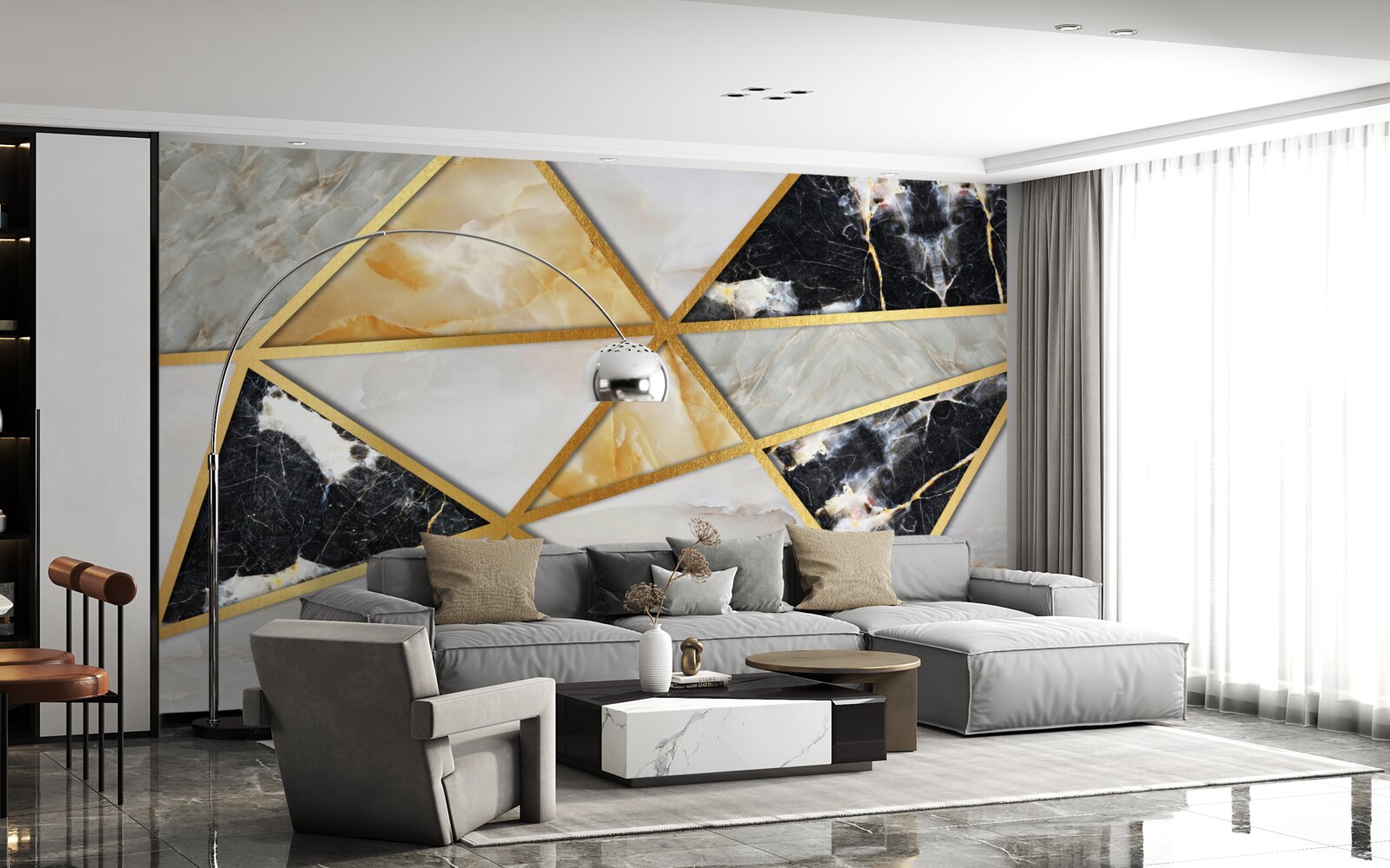 Fototapet fundal de marmură cu model geometric