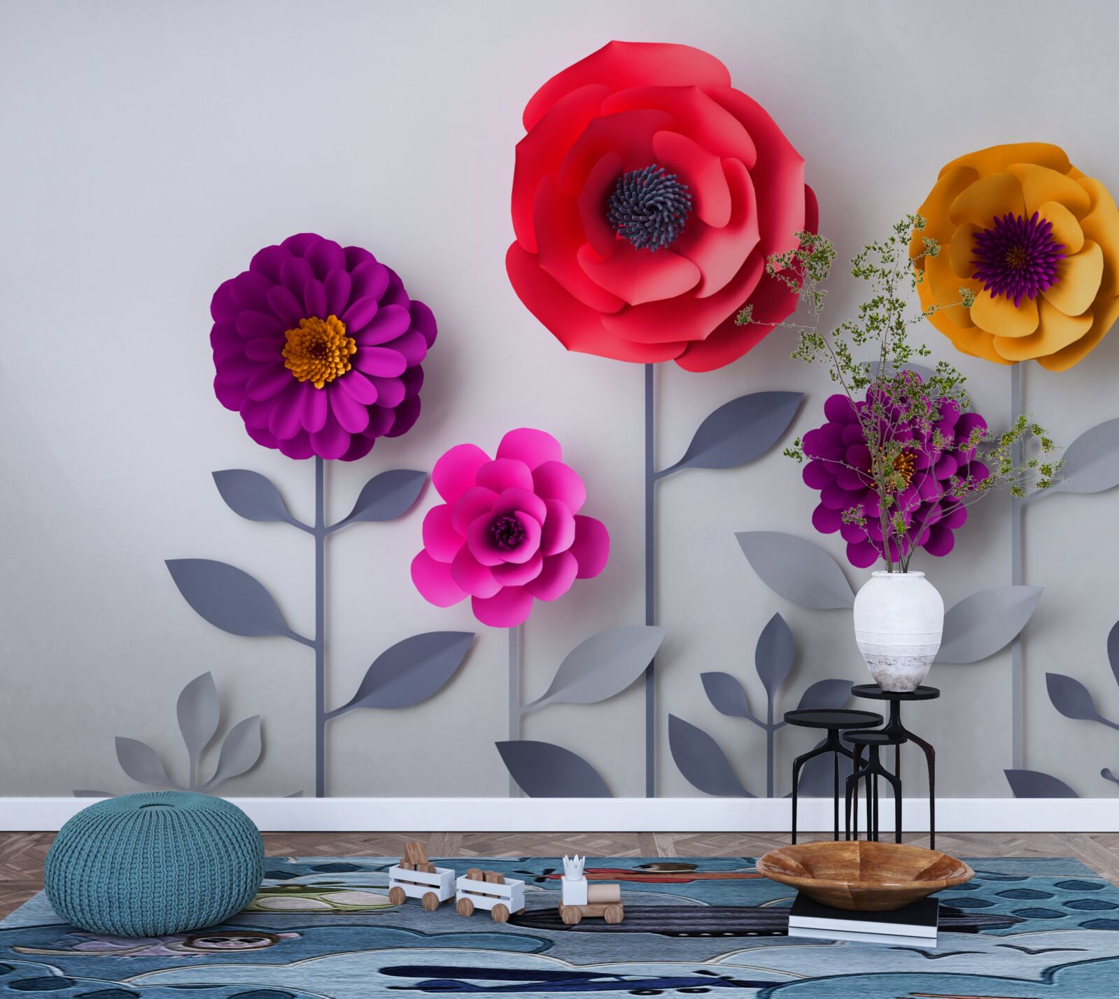 Fototapet flori colorate