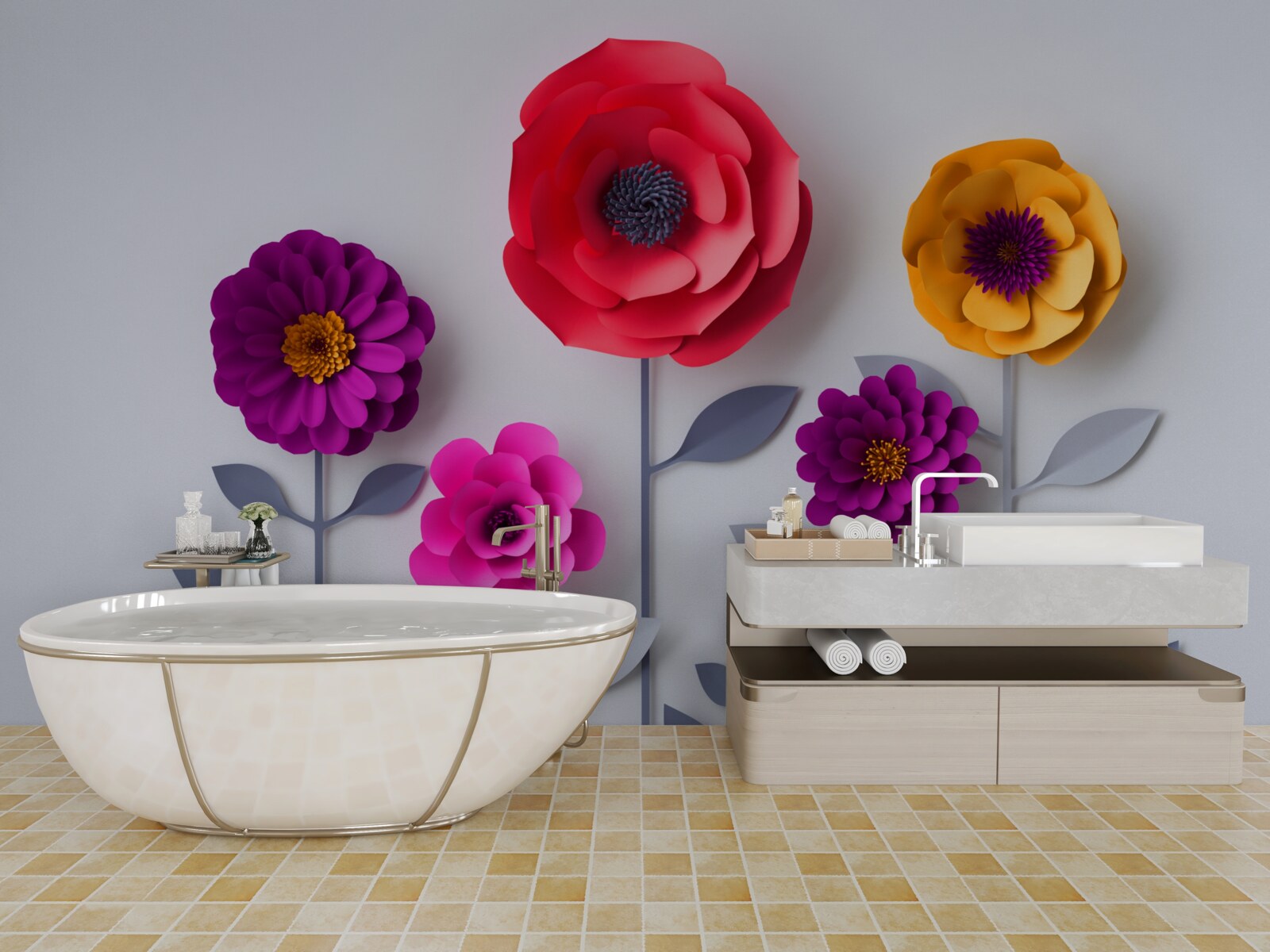 Fototapet flori colorate