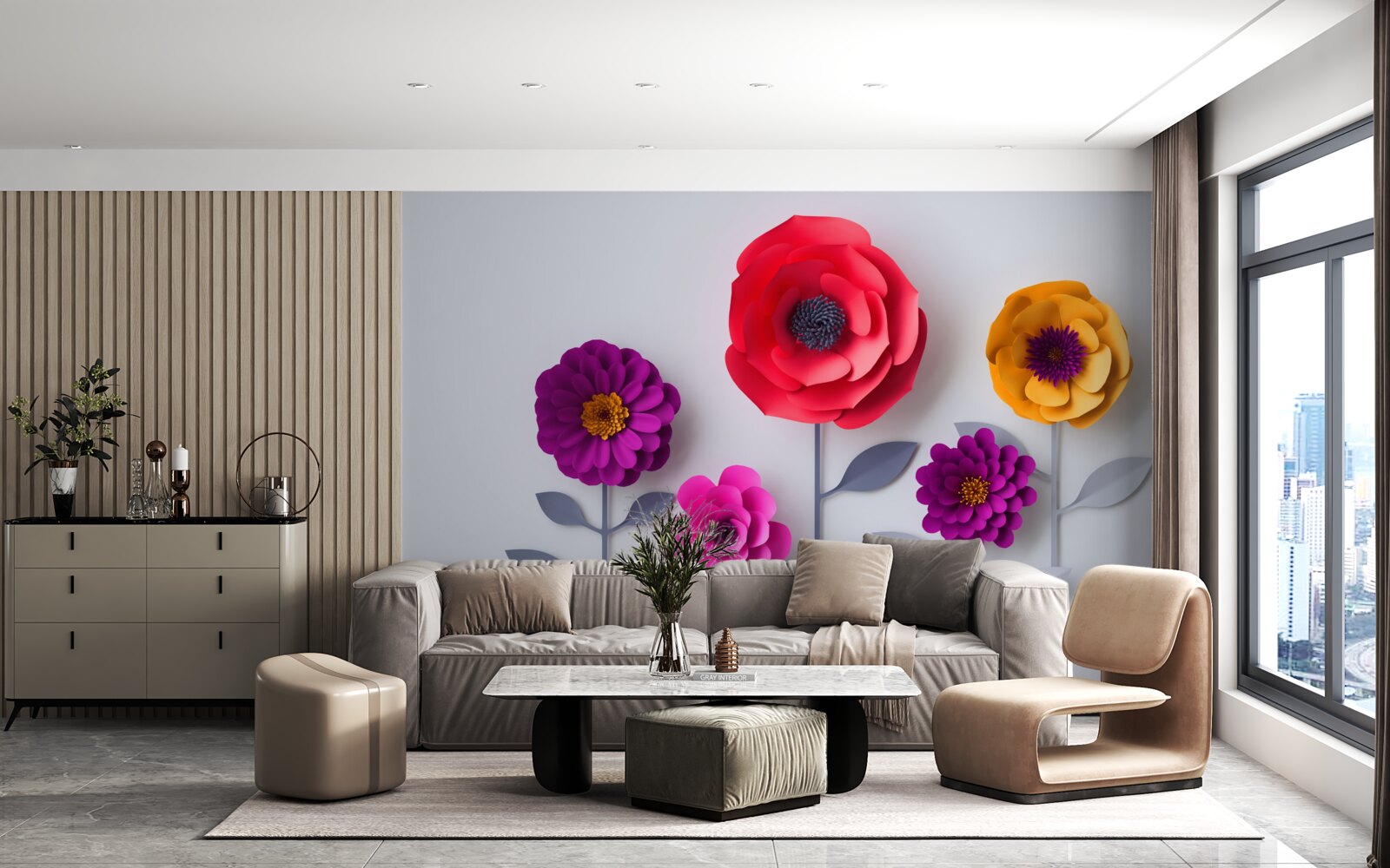 Fototapet flori colorate