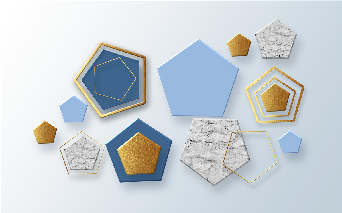 Fototapet hexagoane în diferite nuanțe de culoare