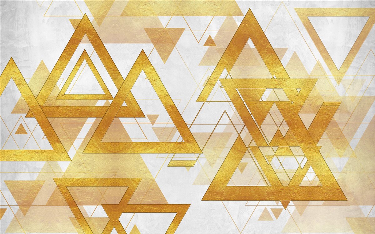 Fototapet masă de triunghiuri de aur