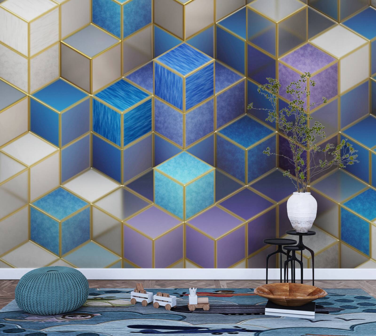 Fototapet colecție de cuburi în culori diferite