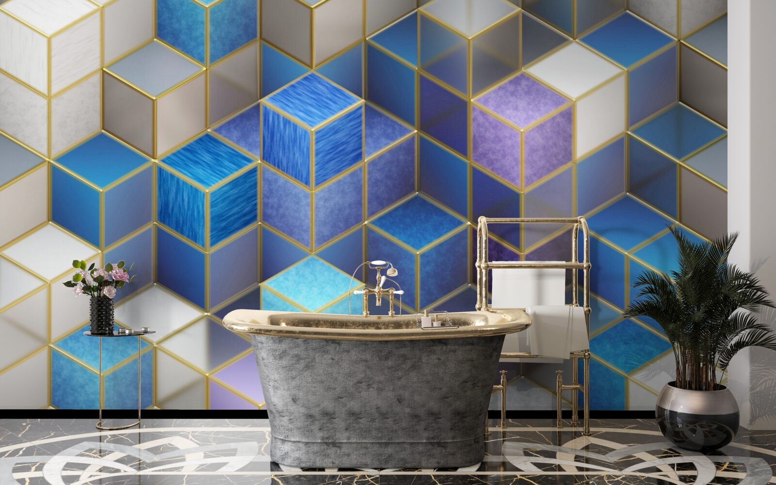 Fototapet colecție de cuburi în culori diferite